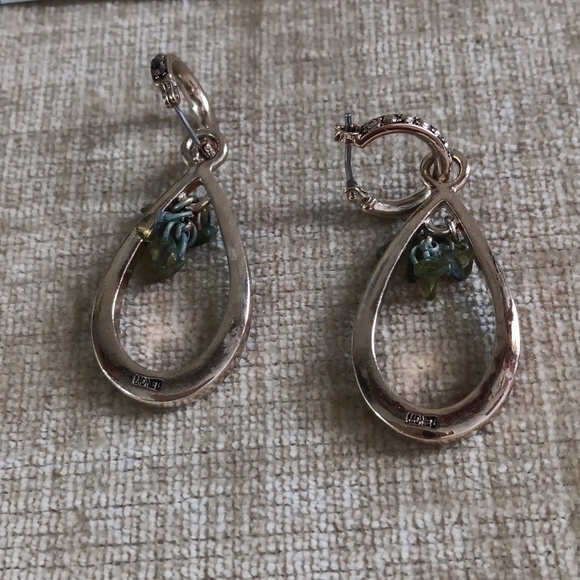 Monet Gold Tone Large Tear Drop Dangle Earrings - Picture 2 of 10